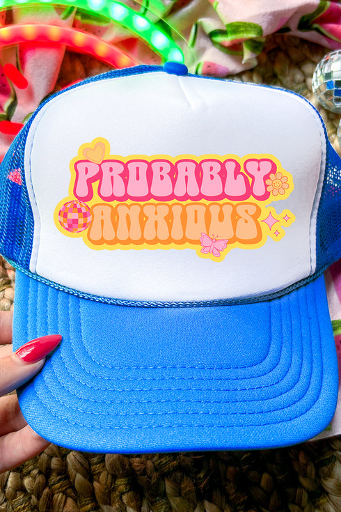 Bubble Probably Anxious Otto Neon Blue with White Foam Front Trucker Hat