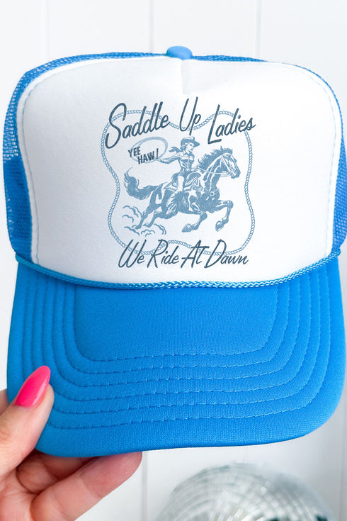 Saddle Up Ladies Otto Neon Blue with White Foam Front Trucker Hat