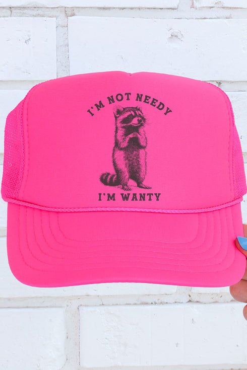 I'm Wanty Otto Neon Pink Foam Front Trucker Hat