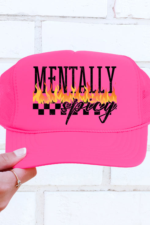 Mentally Spicy Otto Neon Pink Foam Front Trucker Hat