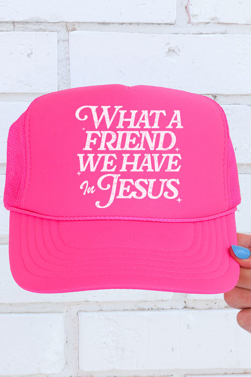 What A Friend Otto Neon Pink Foam Front Trucker Hat