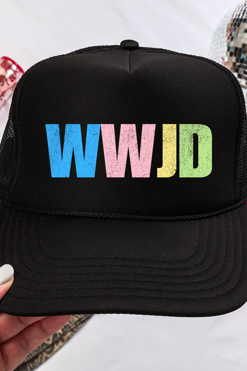 Pastel WWJD Otto Black Foam Front Trucker Hat