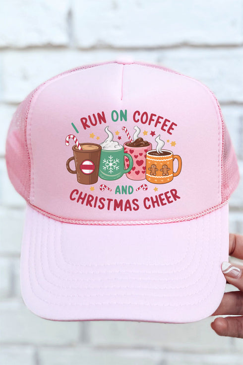 Coffee And Christmas Cheer Otto Soft Pink Foam Front Trucker Hat