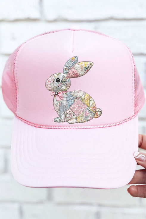 Faux Quilted Bunny Otto Soft Pink Foam Front Trucker Hat