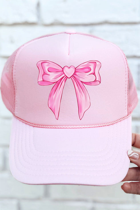 Heartstrings Coquette Bow Otto Soft Pink Foam Front Trucker Hat