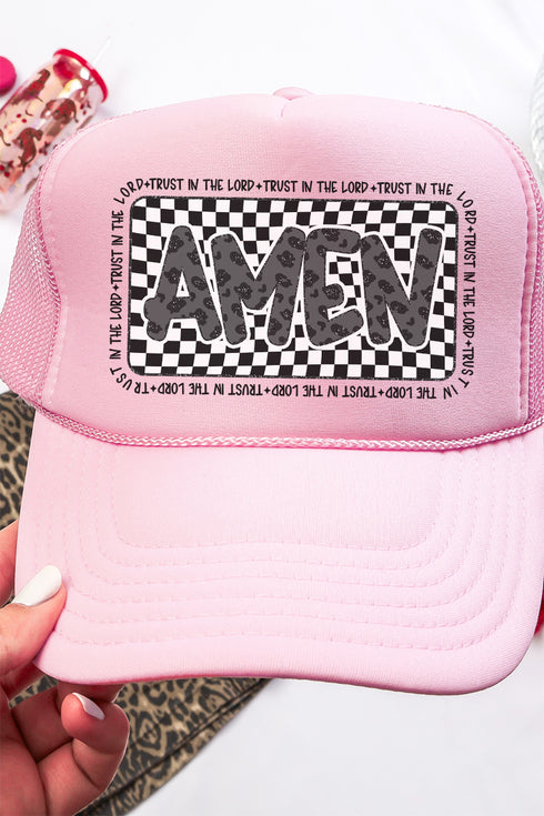 Leopard Luxe Amen Otto Soft Pink Foam Front Trucker Hat