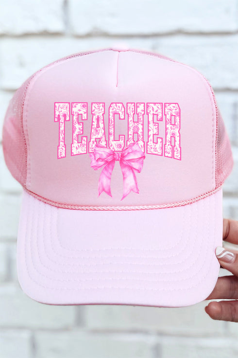 Pink Chinoiserie Teacher Otto Soft Pink Foam Front Trucker Hat