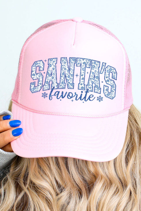 Santa's Favorite Chinoiserie Otto Soft Pink Foam Front Trucker Hat