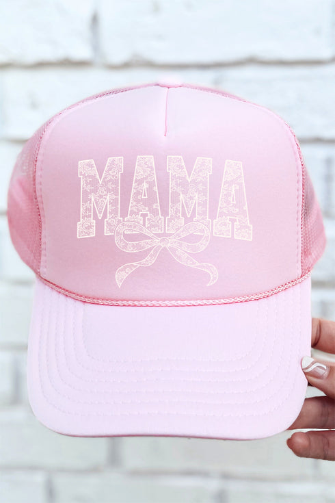 White Lace Mama Otto Soft Pink Foam Front Trucker Hat