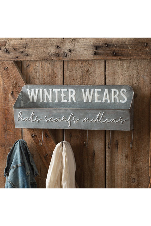 12 x 22.5 Winter Wears Six-Hook Shelf Organizer