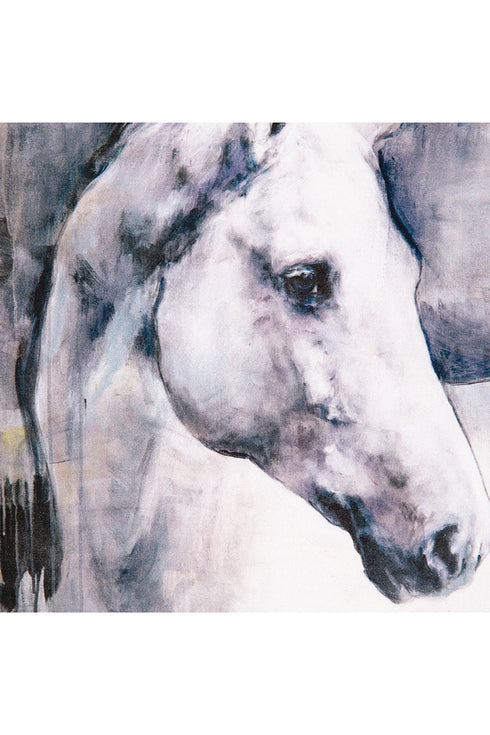 14 x 14 White Stallion Wall Art