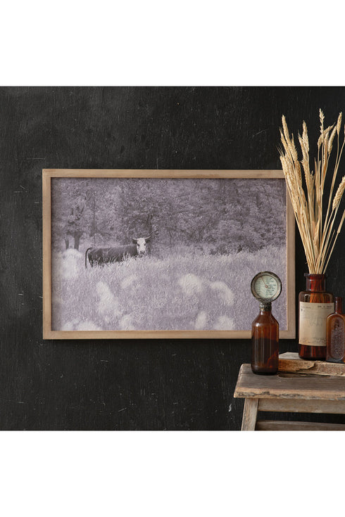 16 x 24 Bull In Pasture Wall Art