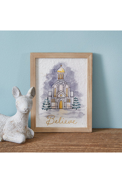 8 x 6 Believe Church Framed Art