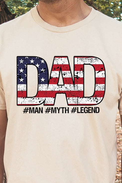 American Flag Dad Short Sleeve Relaxed Fit T-Shirt