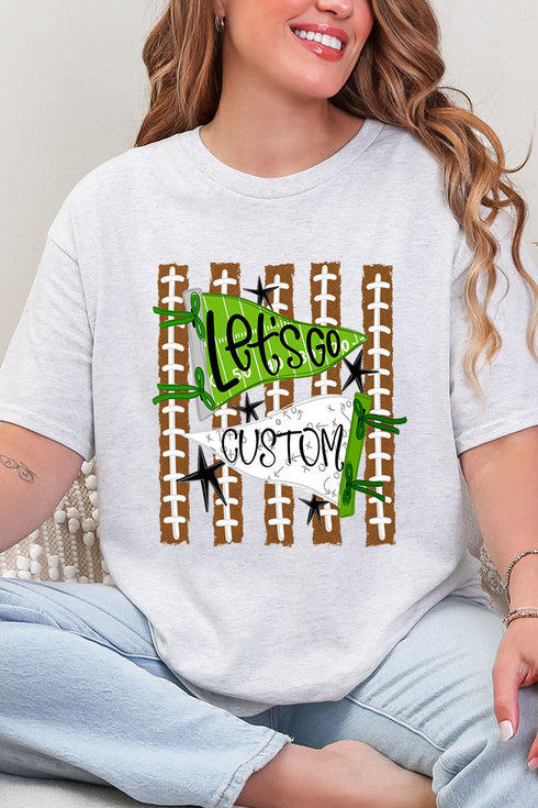 Personalized Touchdown Cheers Short Sleeve Relaxed Fit T-Shirt *Enter Custom Text