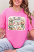Faith Over Fear Floral Devotion Short Sleeve Relaxed Fit T-Shirt