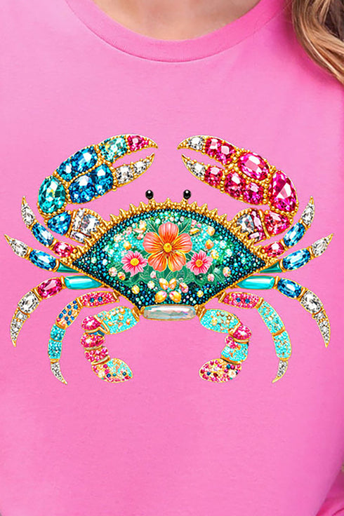 Seaside Sparkle Crab Short Sleeve Relaxed Fit T-Shirt