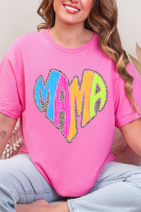 Wild Mama Bright Leopard Short Sleeve Relaxed Fit T-Shirt