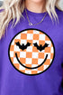 Batty Checkered Happy Face Short Sleeve Relaxed Fit T-Shirt
