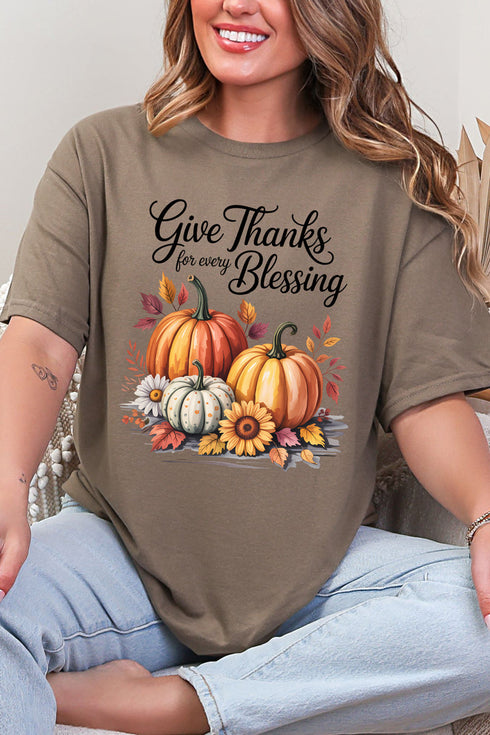 Autumn Give Thanks Short Sleeve Relaxed Fit T-Shirt