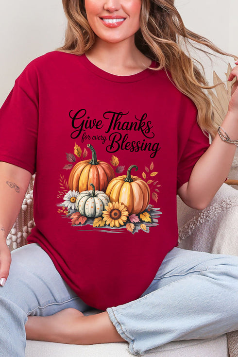 Autumn Give Thanks Short Sleeve Relaxed Fit T-Shirt
