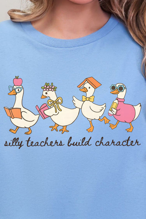 Silly Teachers Goose Parade Short Sleeve Relaxed Fit T-Shirt