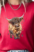 Caught In Lights Highland Cow Short Sleeve Relaxed Fit T-Shirt