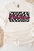 Checkered Panthers Maroon Sleeve Relaxed Fit T-Shirt
