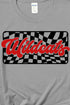 Checkered Wildcats Red Sleeve Relaxed Fit T-Shirt
