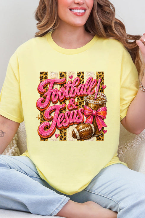 Pink Painted Football & Jesus Short Sleeve Relaxed Fit T-Shirt