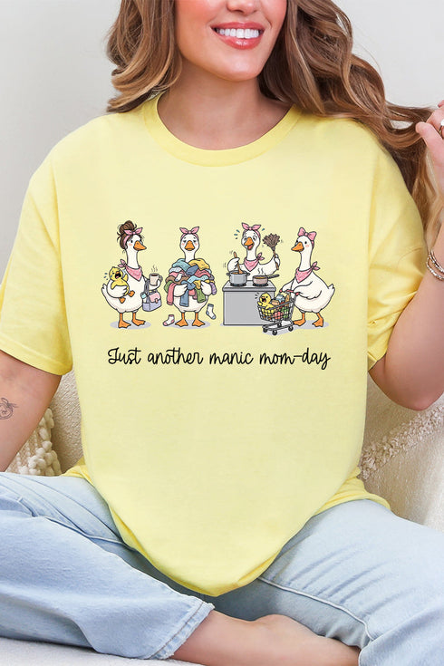 Manic Mom-day Geese Short Sleeve Relaxed Fit T-Shirt