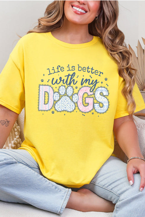 With My Dogs Floral Reverie Short Sleeve Relaxed Fit T-Shirt