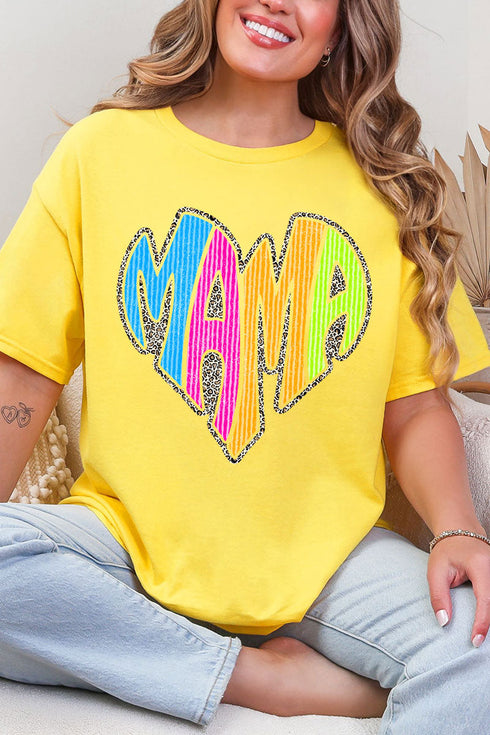 Wild Mama Bright Leopard Short Sleeve Relaxed Fit T-Shirt