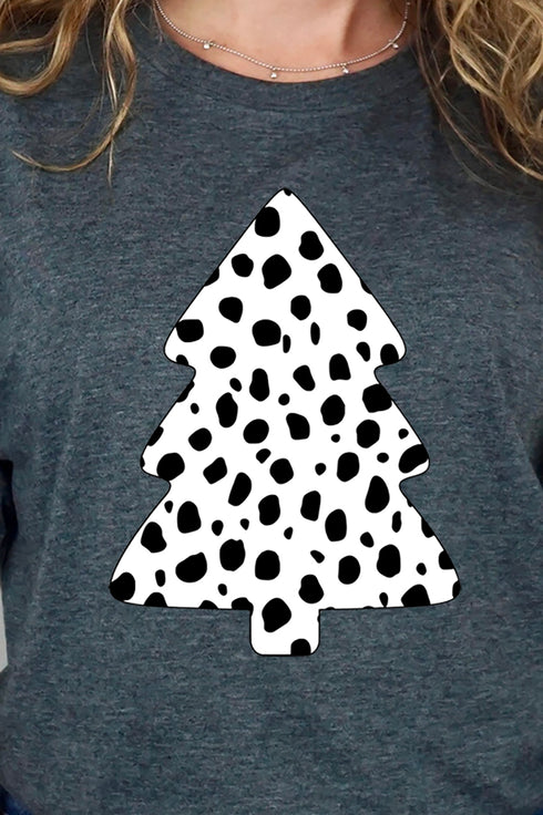 Dalmatian Spots Christmas Tree Short Sleeve Relaxed Fit T-Shirt