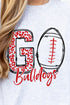 Doodle Go Bulldogs Red Short Sleeve Relaxed Fit T-Shirt