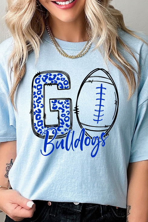 Doodle Go Bulldogs Royal Short Sleeve Relaxed Fit T-Shirt