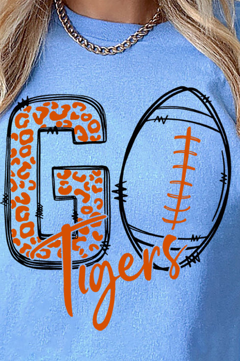 Doodle Go Tigers Orange Short Sleeve Relaxed Fit T-Shirt