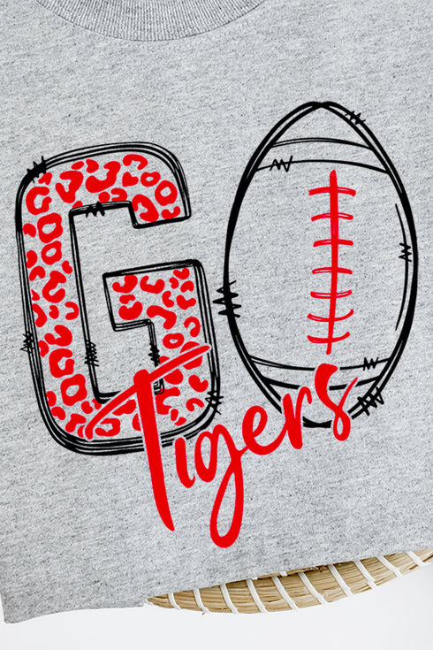 Doodle Go Tigers Red Short Sleeve Relaxed Fit T-Shirt