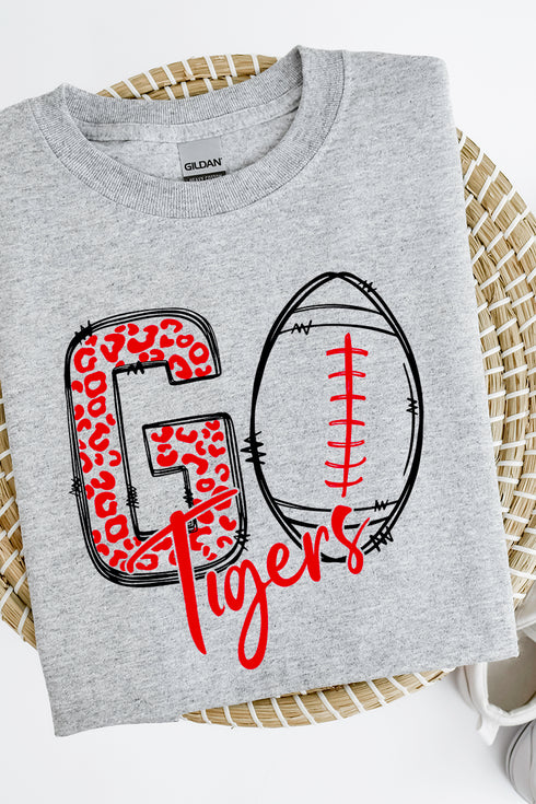 Doodle Go Tigers Red Short Sleeve Relaxed Fit T-Shirt