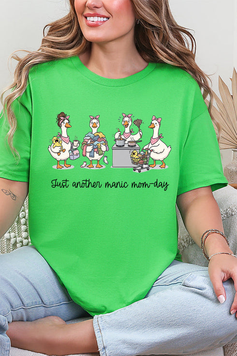 Manic Mom-day Geese Short Sleeve Relaxed Fit T-Shirt