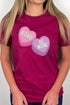 Faux Embroidery Candy Hearts Transfer Short Sleeve Relaxed Fit T-Shirt