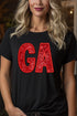 Faux Sequin GA Transfer Short Sleeve Relaxed Fit T-Shirt