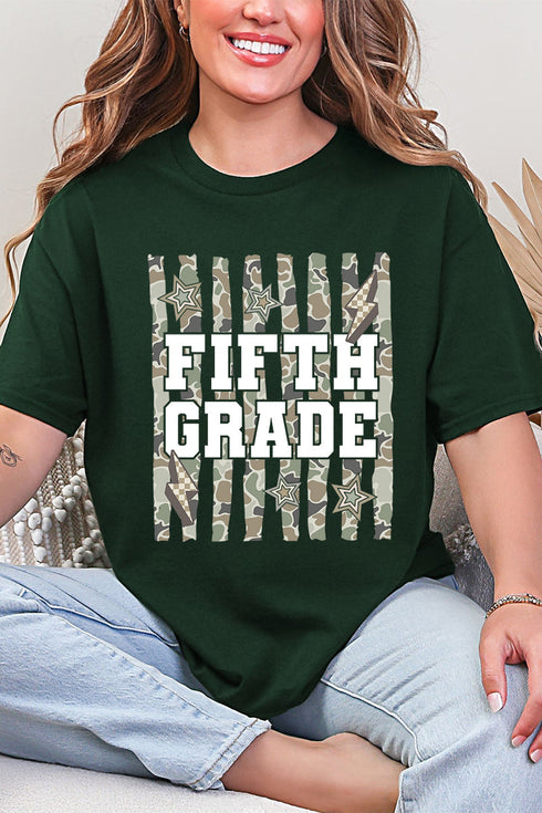 Camo School Era: Pre-K To Fifth Grade Short Sleeve Relaxed Fit T-Shirt *Choose Your Grade