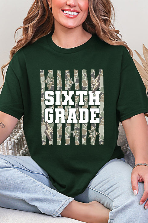 Camo School Era: Sixth To Tenth Grade Short Sleeve Relaxed Fit T-Shirt *Choose Your Grade