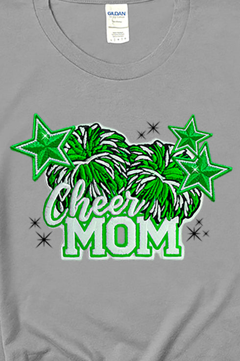 Green Cheer Mom Short Sleeve Relaxed Fit T-Shirt