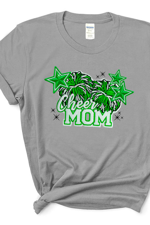 Green Cheer Mom Short Sleeve Relaxed Fit T-Shirt