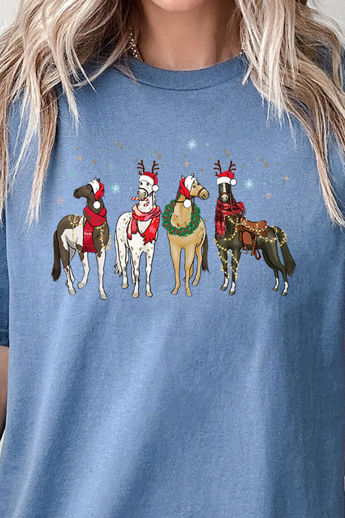 Horse Country Christmas Short Sleeve Relaxed Fit T-Shirt