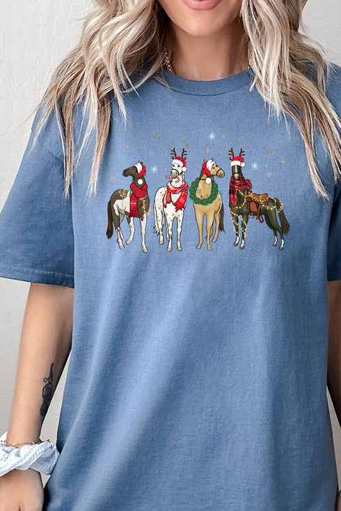 Horse Country Christmas Short Sleeve Relaxed Fit T-Shirt