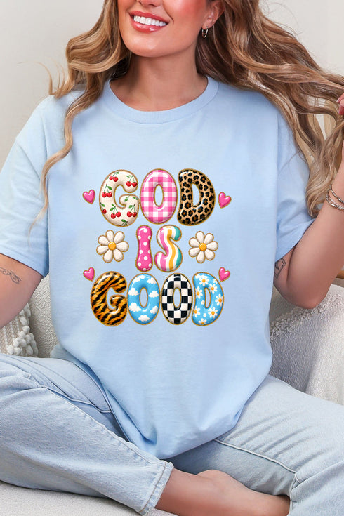 God Is Good Happy Mix Short Sleeve Relaxed Fit T-Shirt