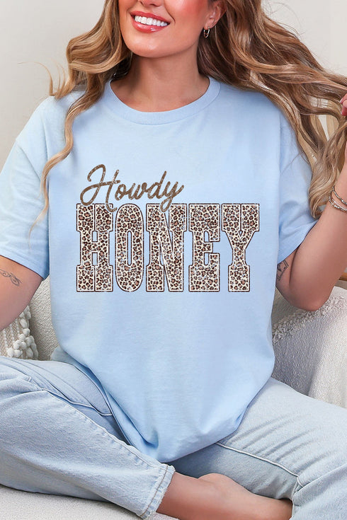 Leopard Howdy Honey Short Sleeve Relaxed Fit T-Shirt